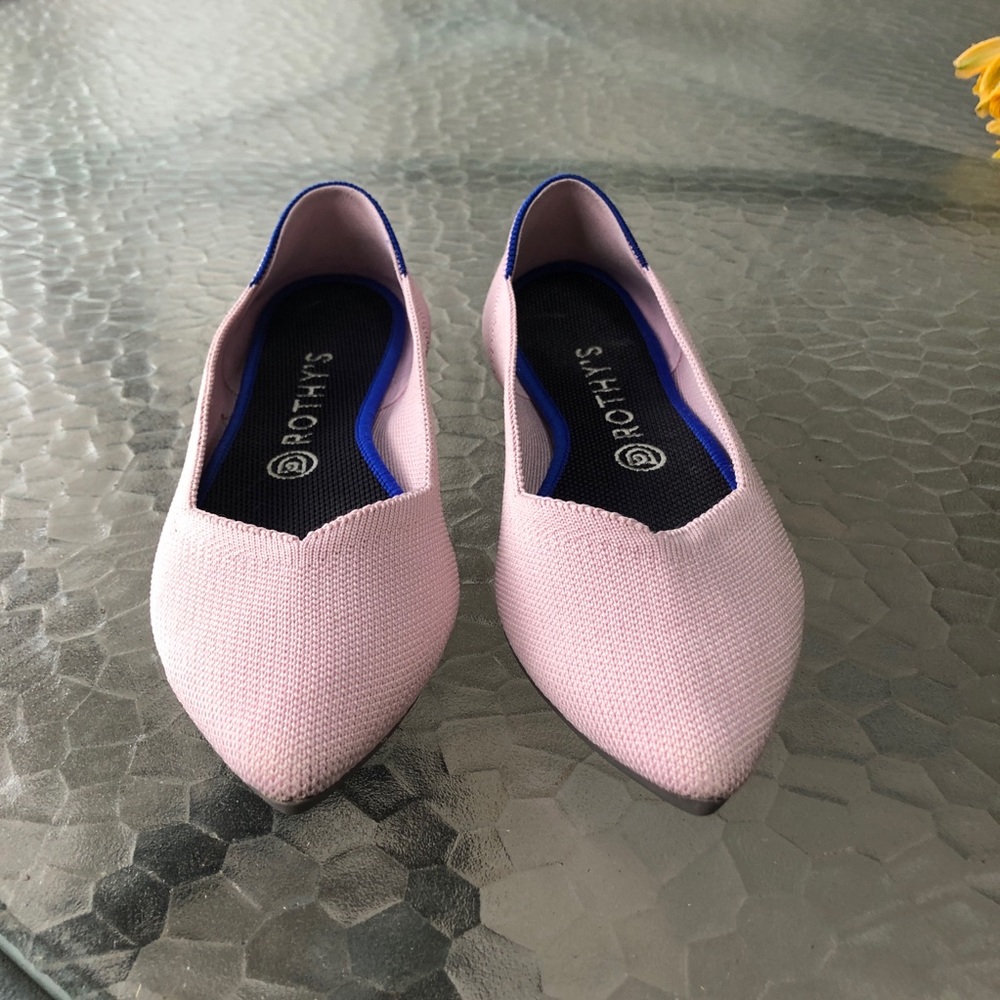 Rothy’s Point Flats in Petal Pink (runs small)